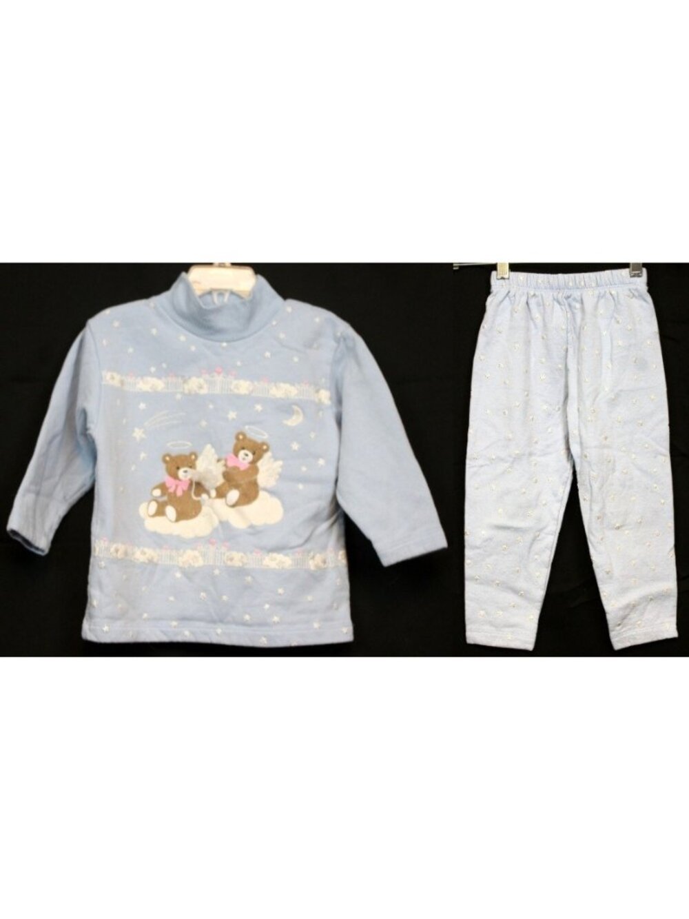Spumoni 2pc Outfit Lg 4T Teddy Bear Angel Clouds Stars Sweatshirt Pants
